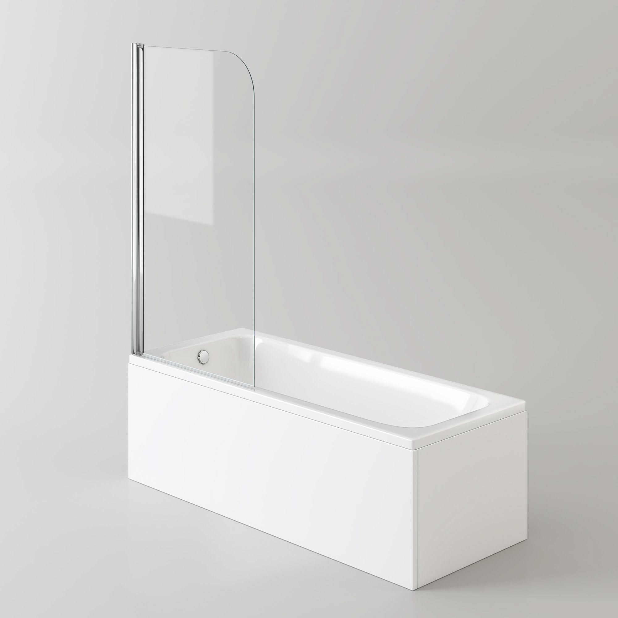iBathUK Arvon Straight Shower Bath, Gloss White Vanity Unit & Close Coupled Toilet, Modern Bathroom Furniture Set, 1700mm