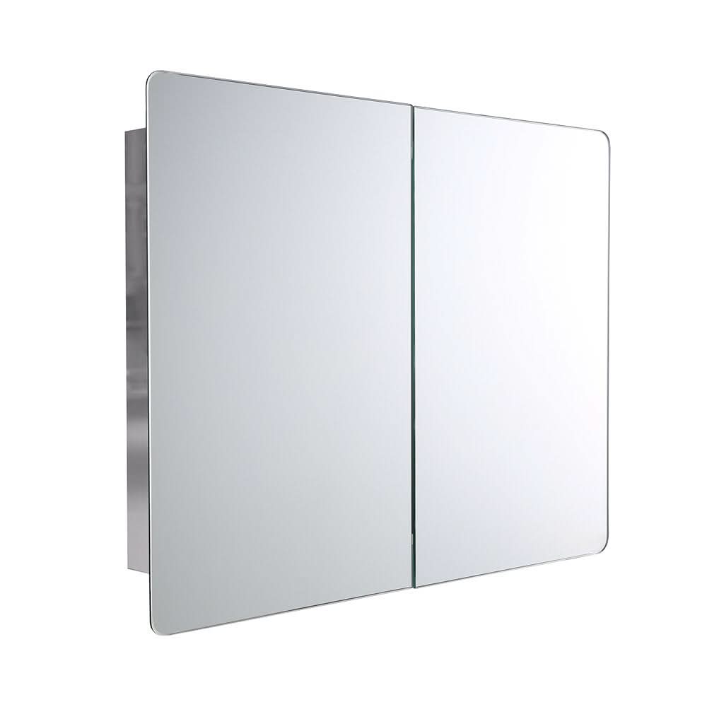 Wall Mount Double Door Non Illuminated Mirror Cabinet - 600mm x 800mm