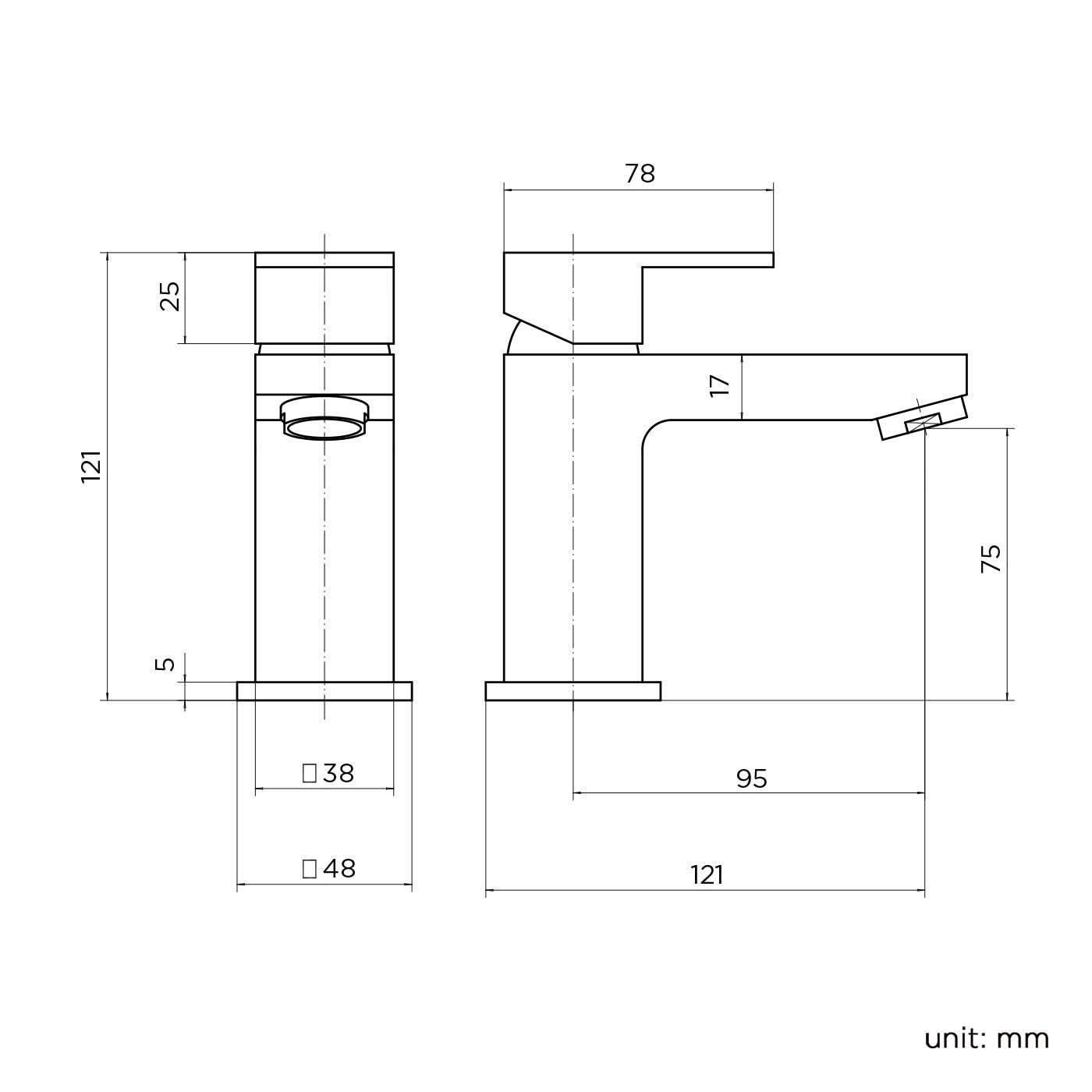 iBathUK Talrix Cloakroom Basin Mixer Tap, Basin with Mixer Tap, Chrome Single-Lever Faucet for Modern Bathroom Sinks
