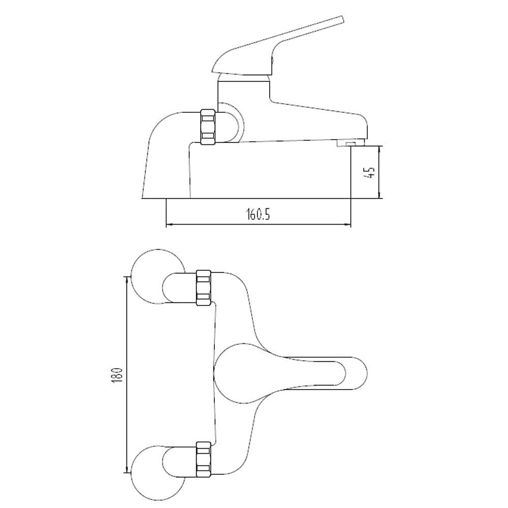 iBathUK Victorix Bath Filler Mixer Tap, Modern Monobloc Bath Filler Tap with Lever Handles for Stylish Bathrooms, Chrome