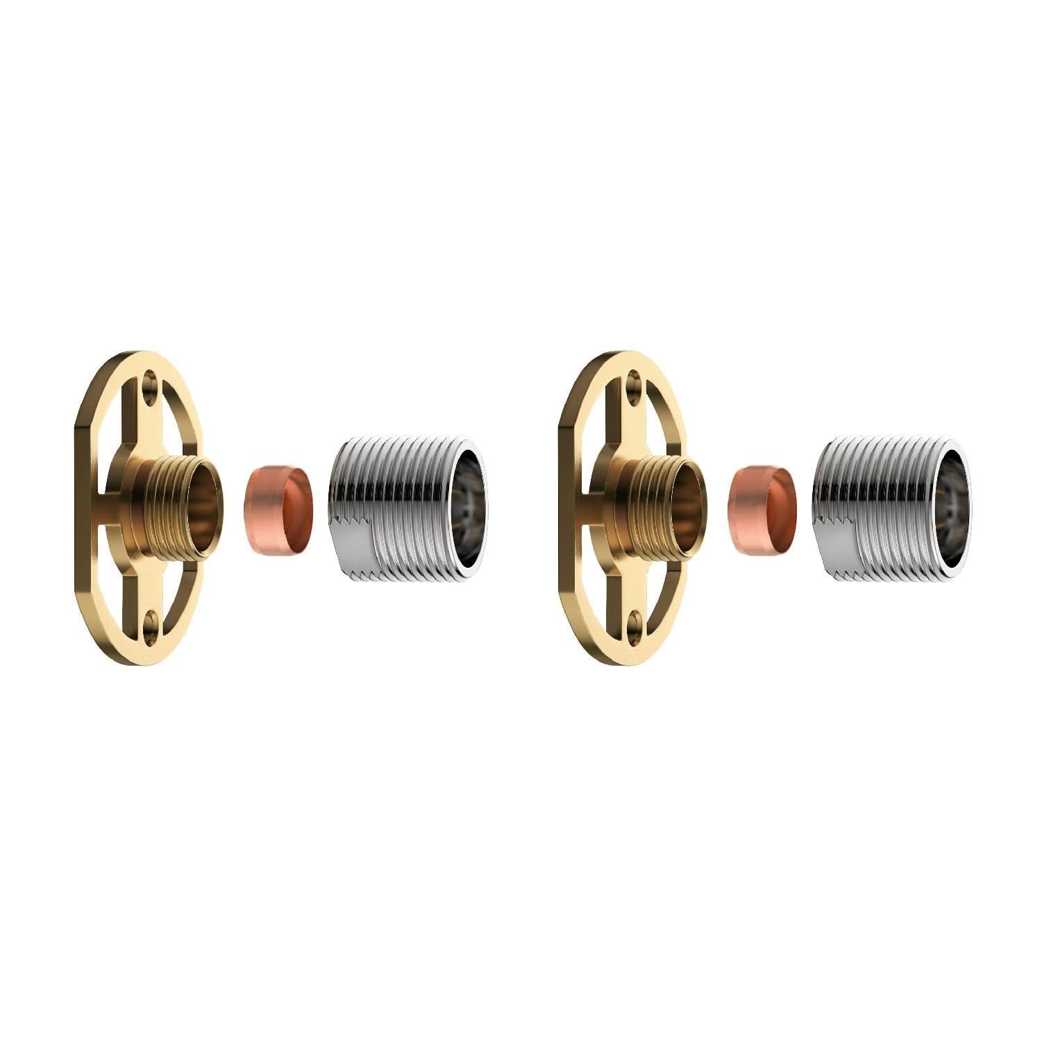 iBathUK Firmex Pair of Wall Mounting Bar Shower Valve Easy Fix Brackets Kit, Bar Shower Valve
