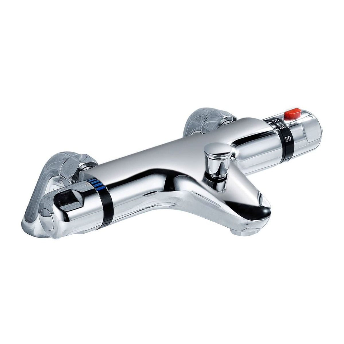 Eco Deck Mounted Thermostatic Bar Shower Valve with Pillars - Chrome