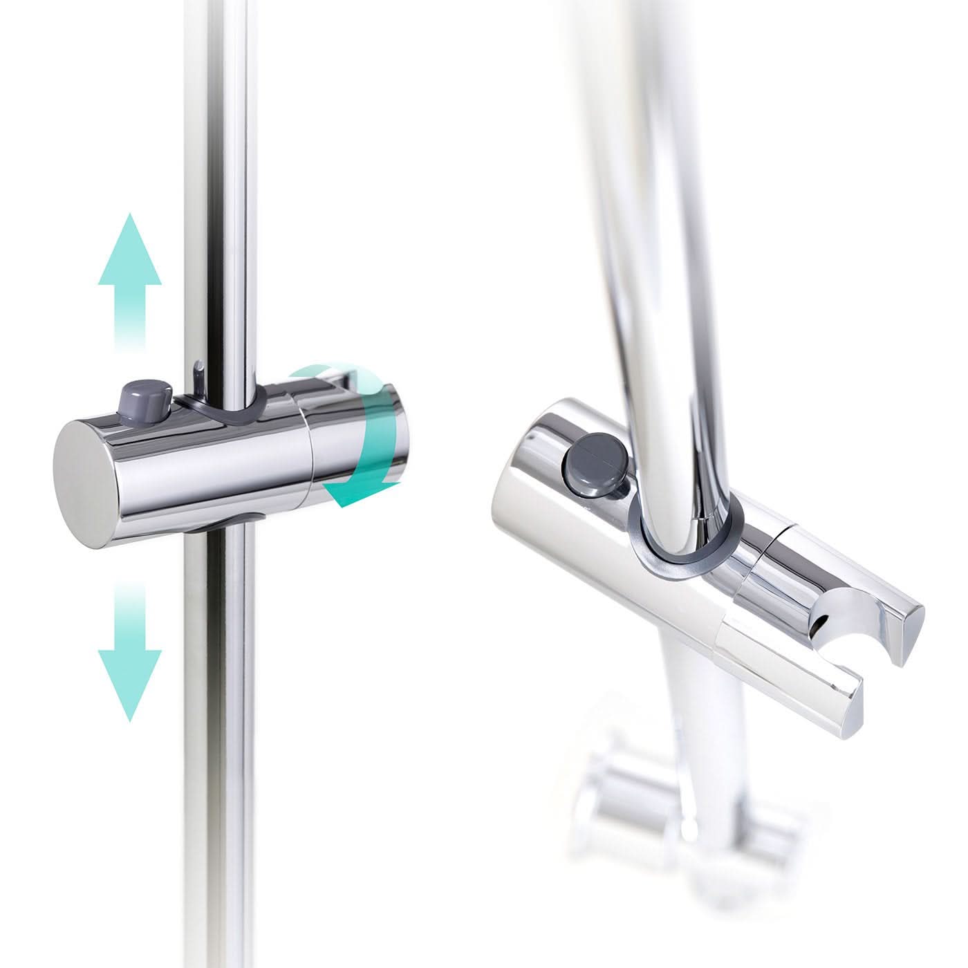 iBathUK Elevex Thermostatic Shower Mixer Set with Bath Filler, Fixed Head & Handset - Chrome