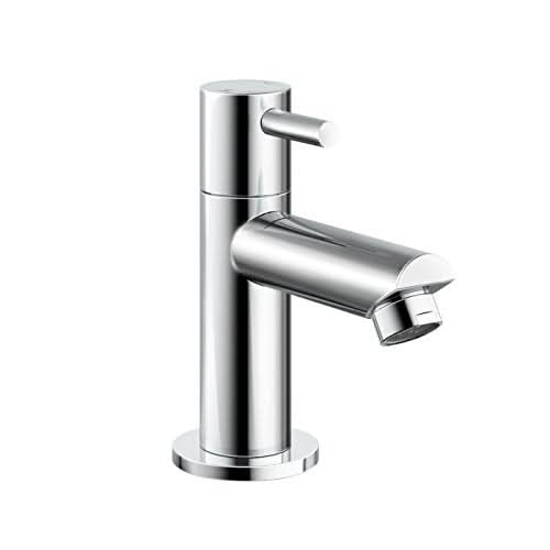 iBathUK Xylen Pair of Hot & Cold Basin Mixer Taps, Bathroom Faucets for Classic Dual-Tap Styling, Basin with Mixer Tap, Chrome