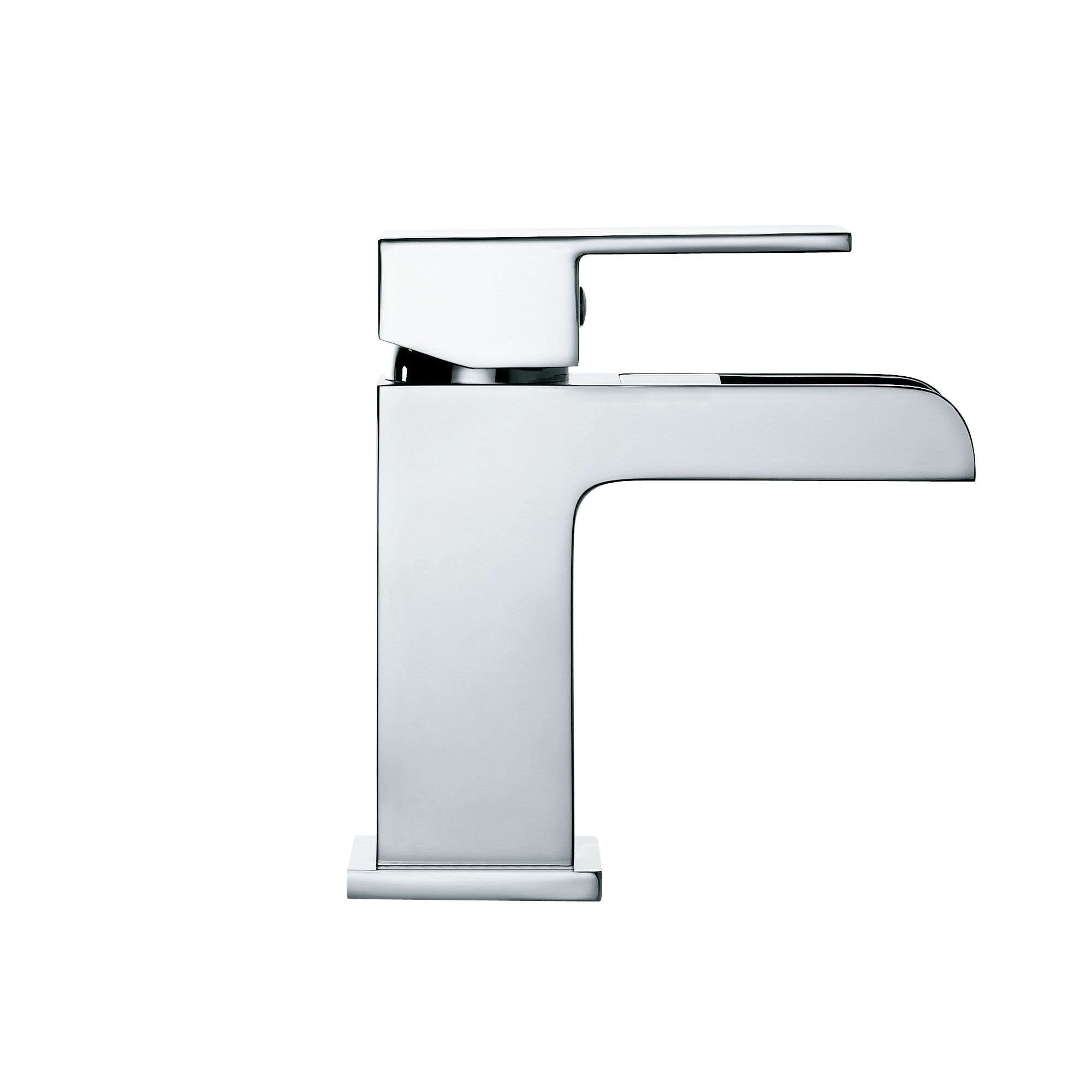 iBathUK Craven Modern Waterfall Basin Mixer Tap, Basin with Mixer Tap, Chrome Monobloc Designer Bathroom Faucet