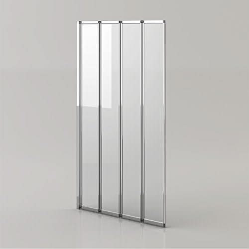 iBathUK Revolv Modern Pivot Folding Bath Shower Glass Screen, Reversible Clear Glass Door Panel, 800mm