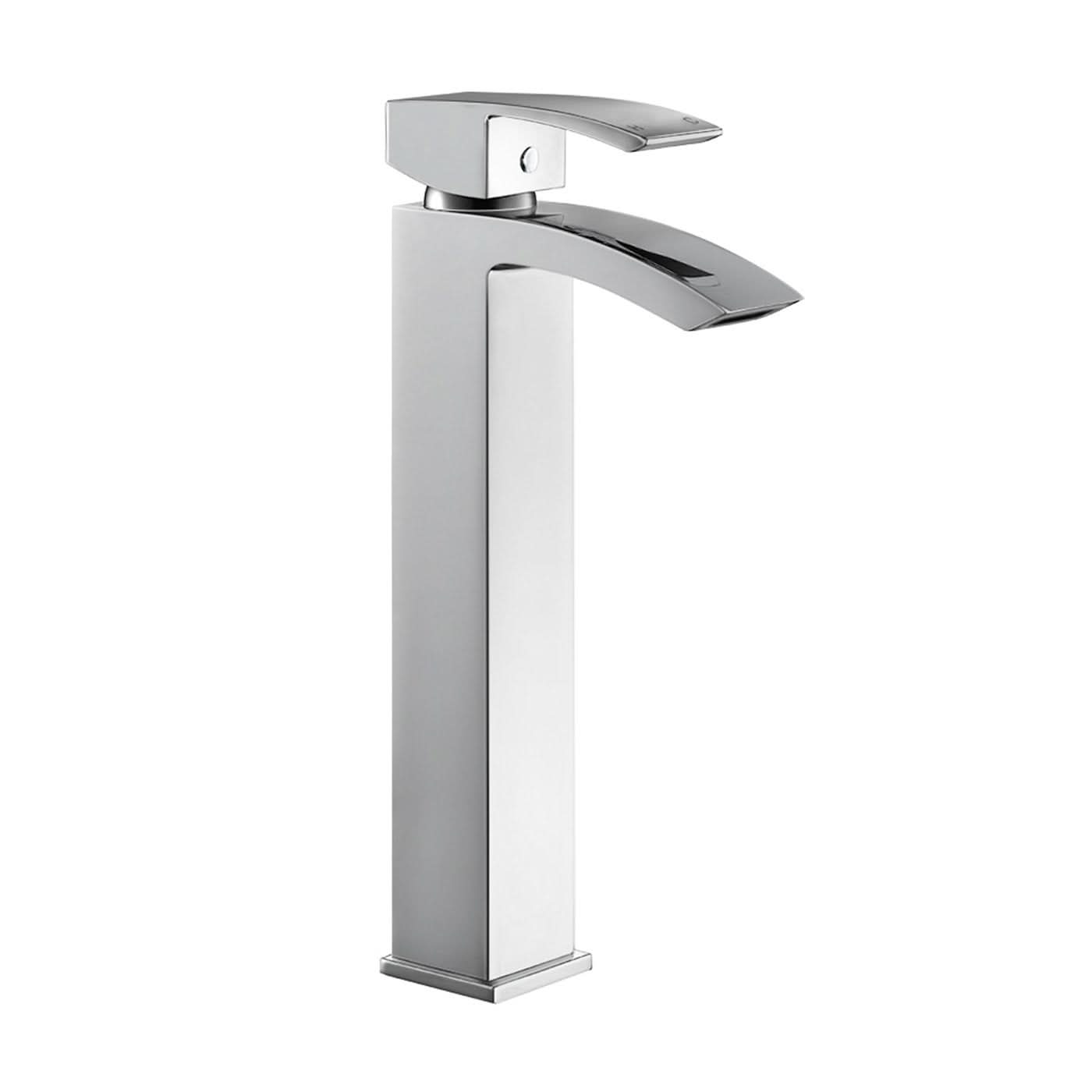 iBathUK Zylar Tall Counter Top Basin Mixer Tap Bathroom Sink Chrome Faucet, Elegant Basin Mixer for Modern Vessel Basins