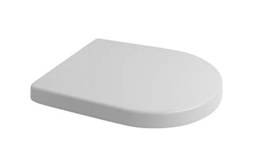 Splash D Shape Modern Soft Close White Toilet Pan Seat WC Top Fix Hinges