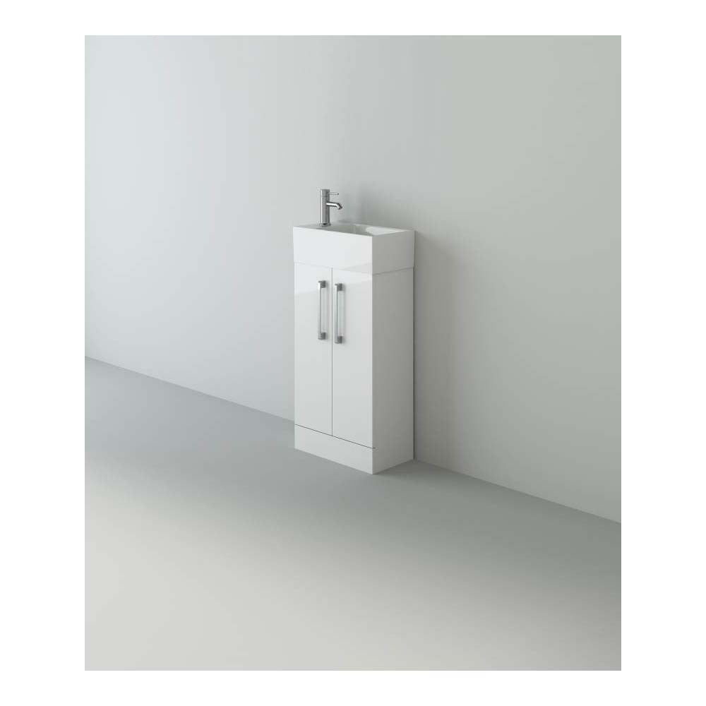 Star Vanity Unit With Basin - 470mm Wide - Gloss White (Flat Pack)