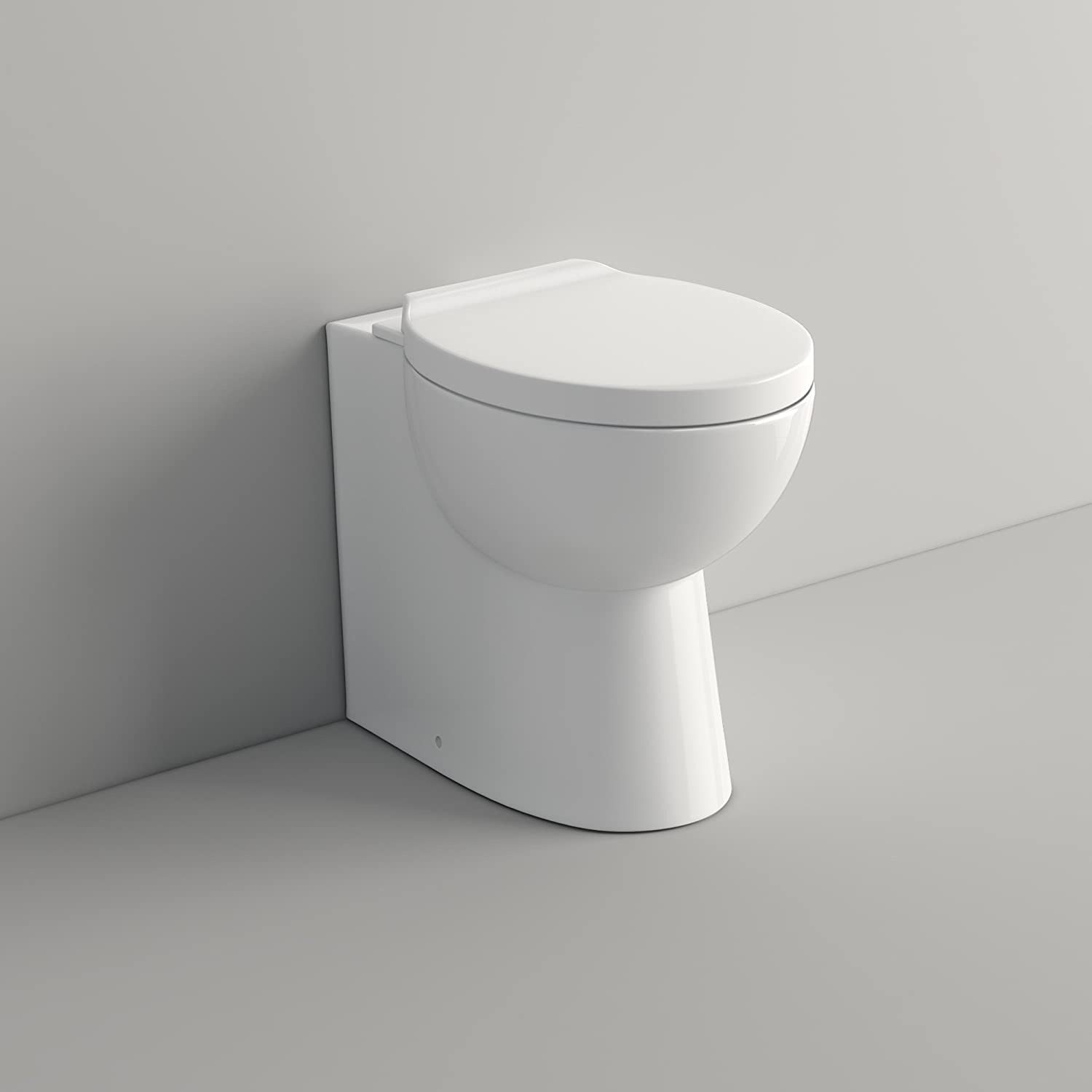 Modern WC Unit With Back To Wall Toilet And Soft Close Seat - Gloss White