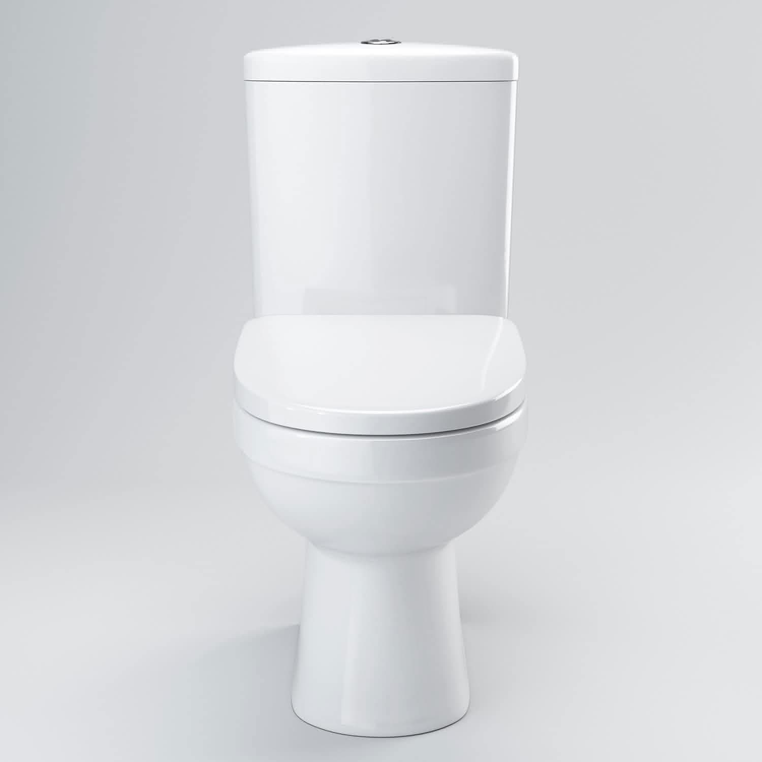The iBathUK Bathroom Ceramic Suite features a vanity sink unit with soft close doors and a close coupled toilet set, shown with a closed lid against a plain light gray background.