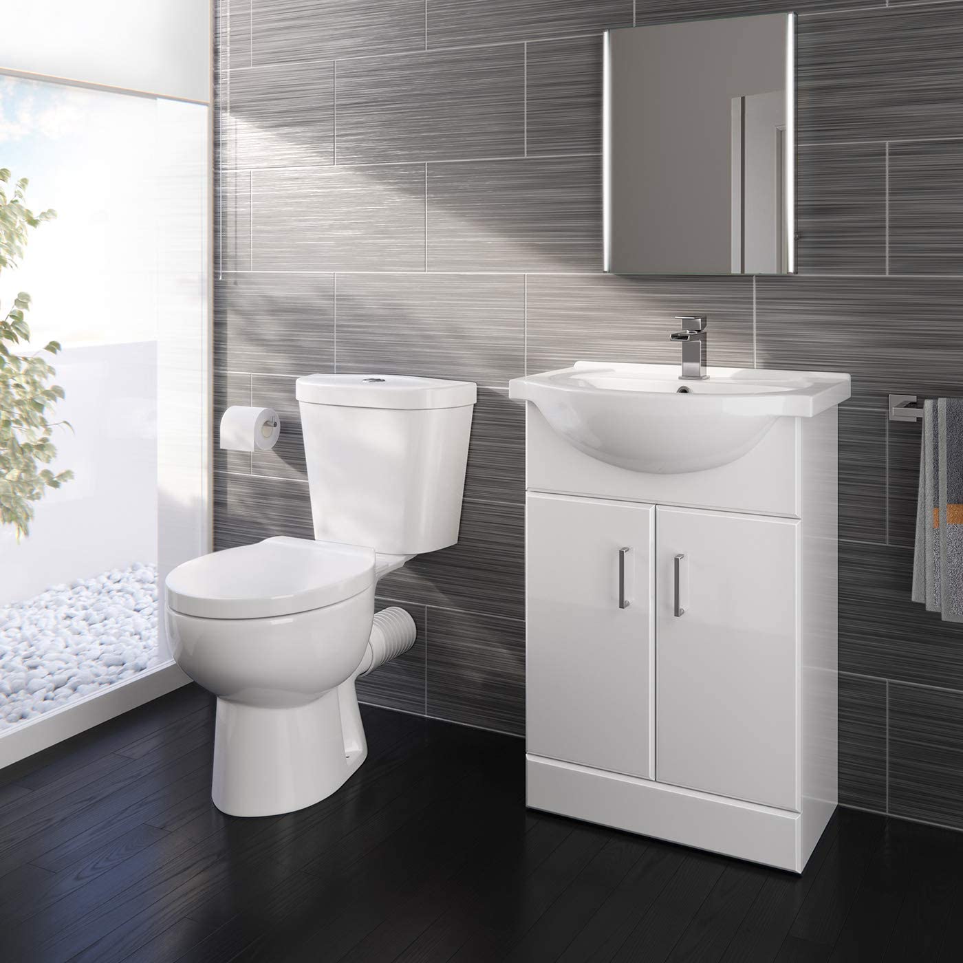 Quartz Modern Bathroom Combination Set - Gloss White