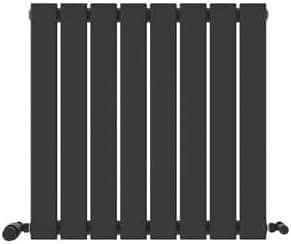 The iBathUK Apex Horizontal Single Panel Slim Flat Radiator is a modern designer radiator with six flat vertical panels and visible valve connectors at the bottom corners.