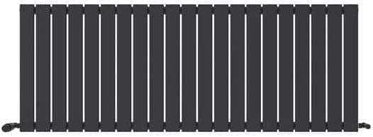 The iBathUK Apex Horizontal Single Panel Slim Flat Radiator, a modern designer radiator with evenly spaced vertical panels and dual-side pipe connections, is shown against a plain white background.