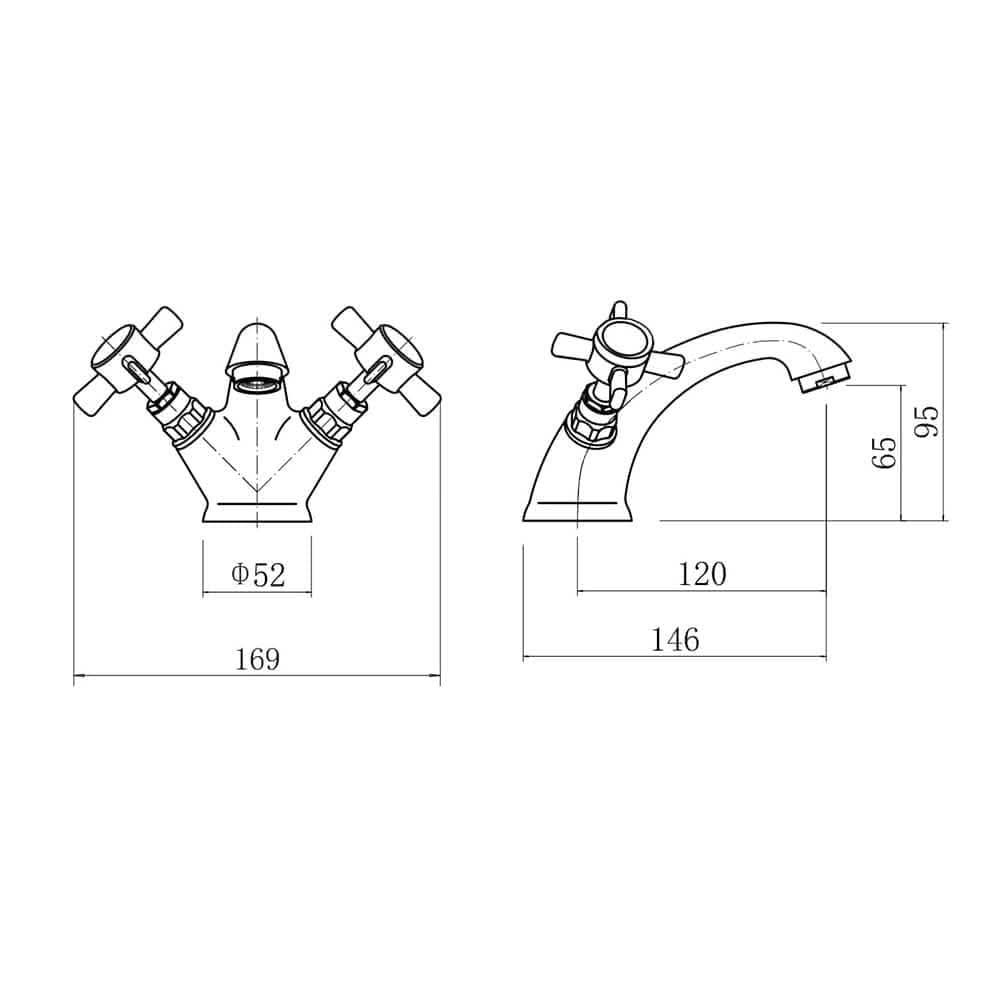 Regency Traditional Mono Basin Mixer Tap with Waste - Chrome, elegant bathroom fixture, UK top choice for classic style, water-efficient design.