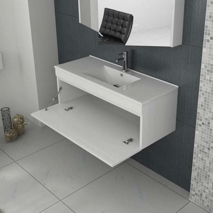 Venus 800 White WH Vanity Unit with Slim Basin - Stylish bathroom furniture for modern homes | Bathroom4Less UK