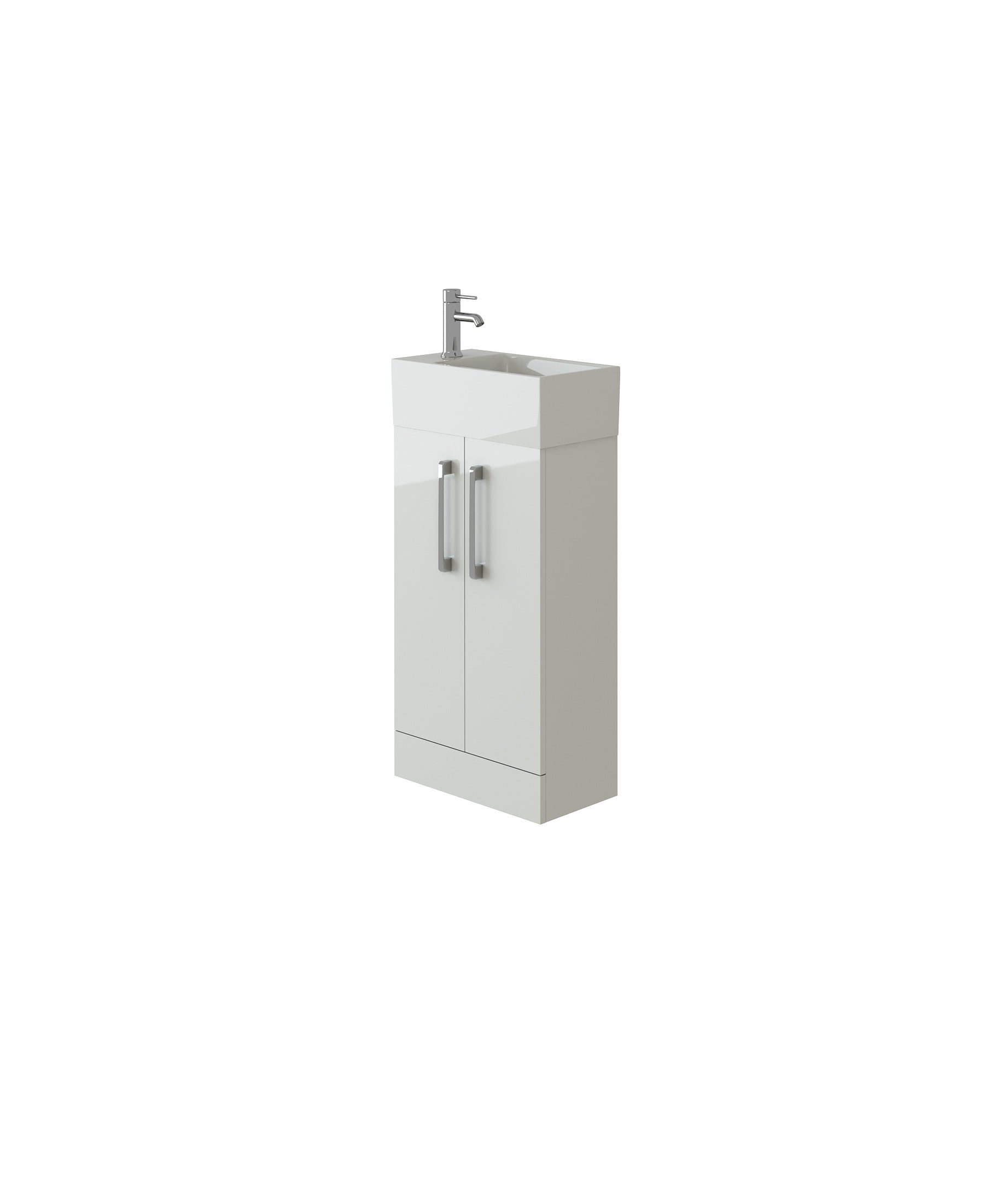Star Cloakroom Vanity Unit With Basin - 470mm x 230mm - Gloss White