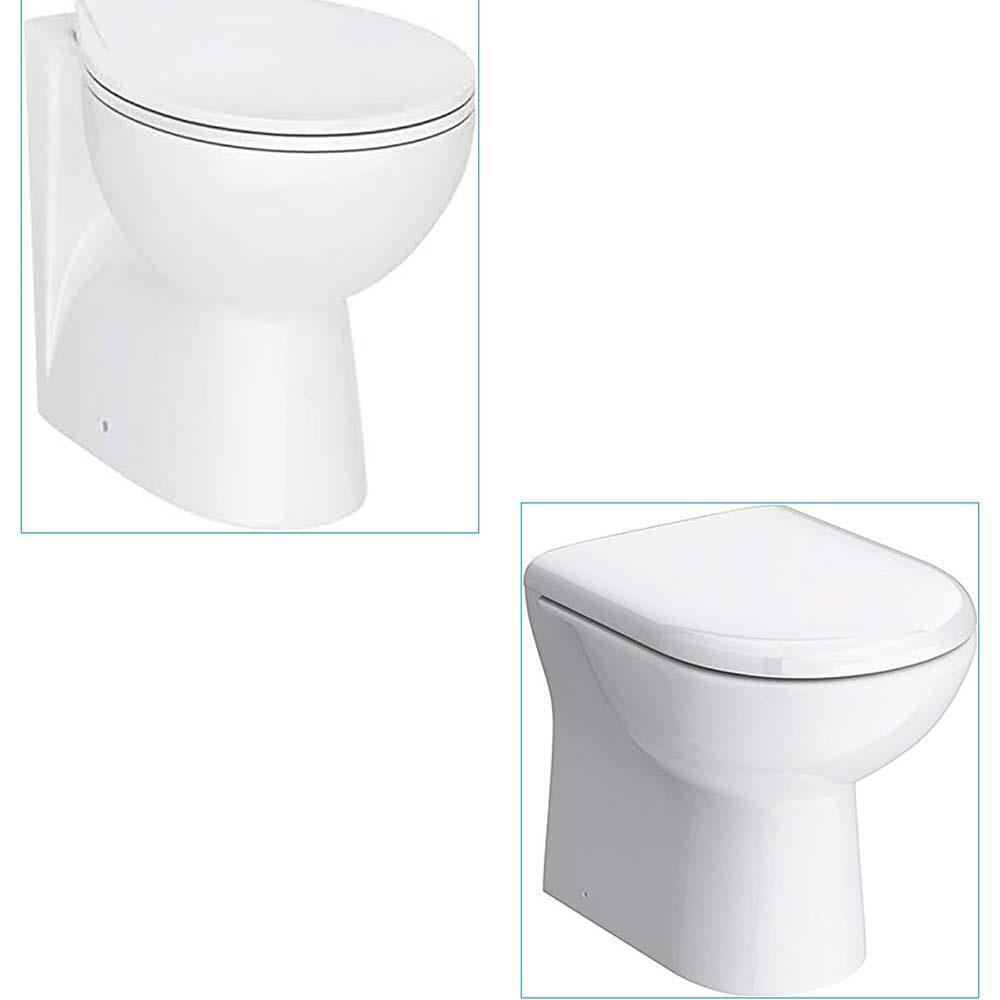 Bathroom Toilet BTW Soft Close Seat Concealed Cistern Modern White Ceramic WC