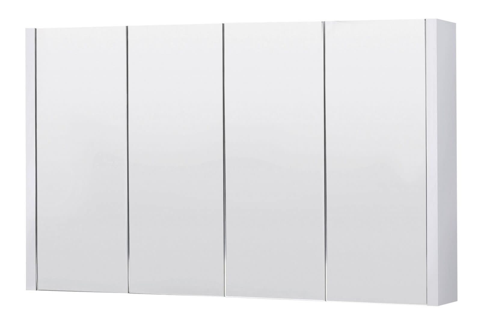 Bathroom Mirror Cabinet Cupboard 2 3 Doors Storage Wall Mounted Furniture White