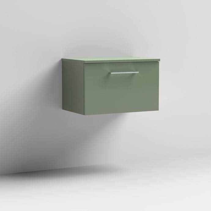 Nuie Arno 1 Drawer Wall Hung Vanity Unit With Worktop 600mm Wide