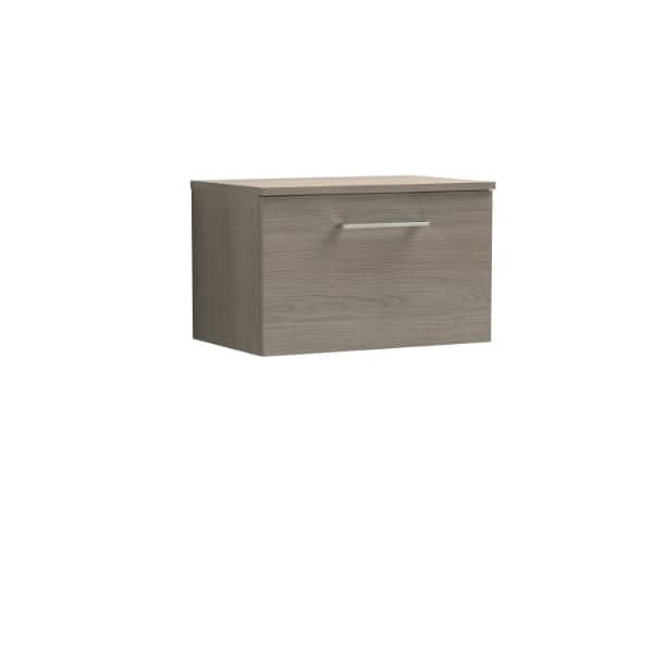 Nuie Arno 1 Drawer Wall Hung Vanity Unit With Worktop 600mm Wide