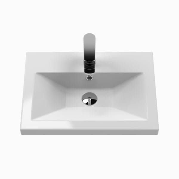 Nuie Arno Compact 2 Door Floorstanding Vanity Unit With Ceramic Basin 500mm Wide