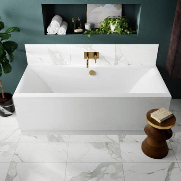 Nuie Asselby Double Ended Bath - White