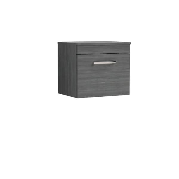 Nuie Athena 1 Drawer Wall Hung Vanity Unit With Worktop 500mm Wide