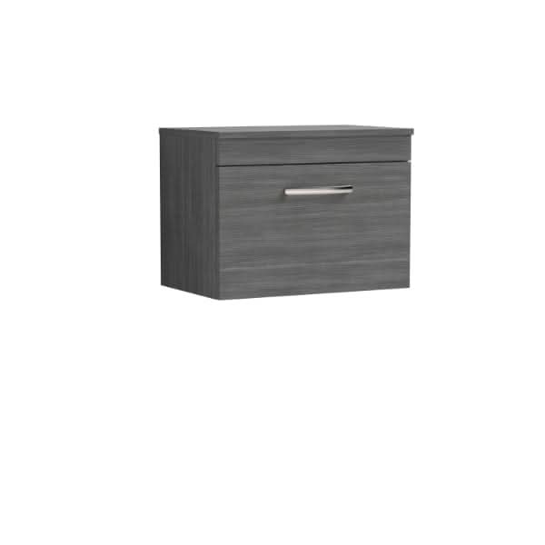 Nuie Athena 1 Drawer Wall Hung Vanity Unit With Worktop 600mm Wide