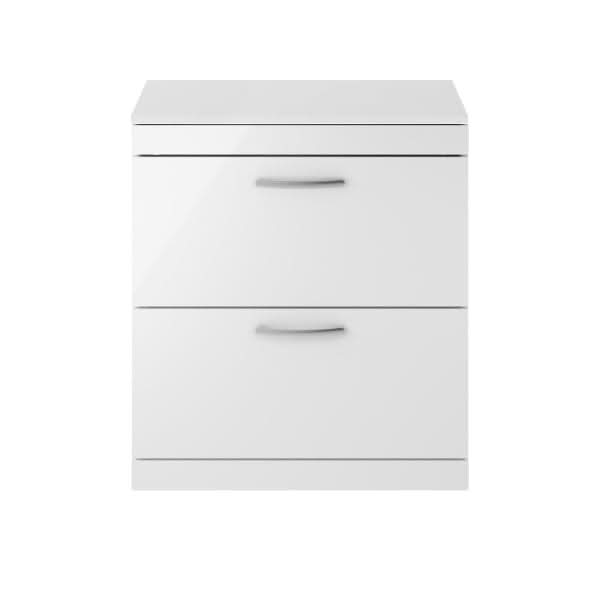 Nuie Athena 2 Drawer Floorstanding Vanity Unit With Worktop 800mm Wide
