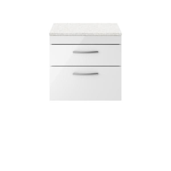 Nuie Athena 2 Drawer Wall Hung Vanity Unit 600mm Wide