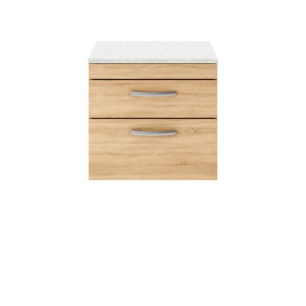 Nuie Athena 2 Drawer Wall Hung Vanity Unit 600mm Wide