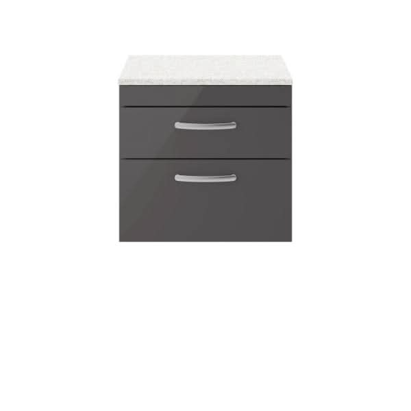Nuie Athena 2 Drawer Wall Hung Vanity Unit 600mm Wide