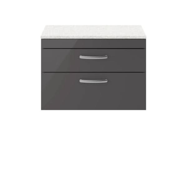 Nuie Athena 2 Drawer Wall Hung Vanity Unit 800mm Wide