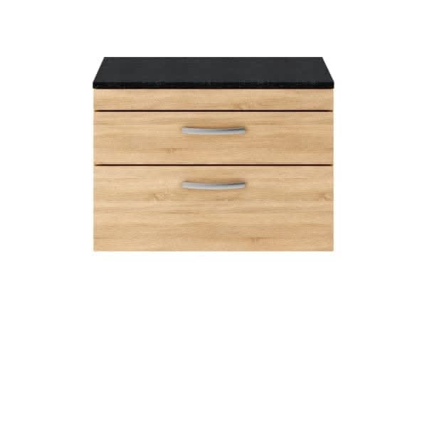 Nuie Athena 2 Drawer Wall Hung Vanity Unit 800mm Wide