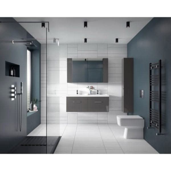 Nuie Athena 2 Drawer Wall Hung Vanity Unit With Double Basin 1200mm Wide