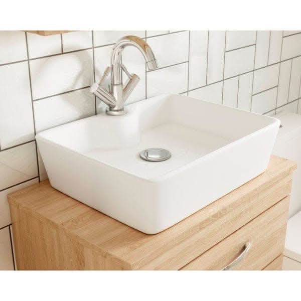 Nuie Athena 2 Drawer Wall Hung Vanity Unit With Worktop 600mm Wide