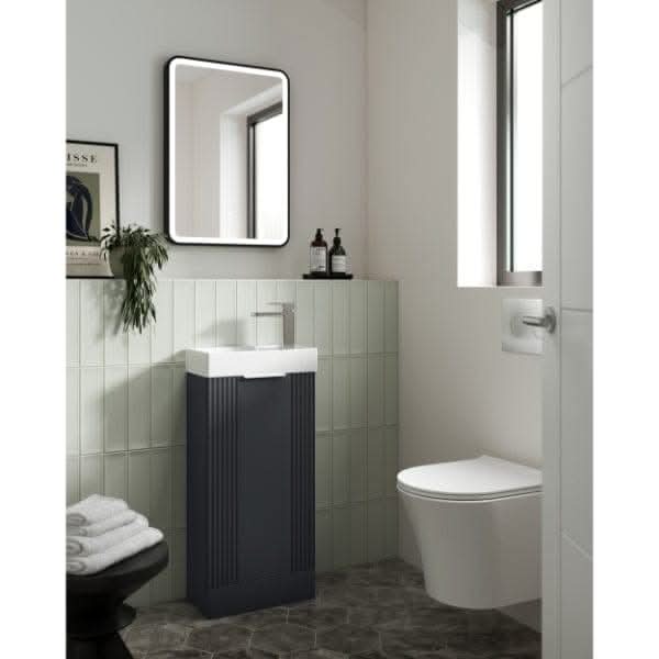 Nuie Deco 1-Door Compact Floorstanding Vanity Unit With Basin 400mm Wide