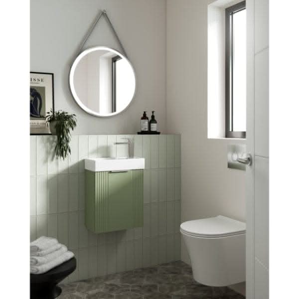 Nuie Deco 1-Door Compact Wall Hung Vanity Unit With Basin 400mm Wide
