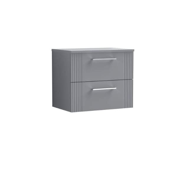 Nuie Deco 2 Drawer Wall Hung Vanity Unit With Worktop 600mm Wide