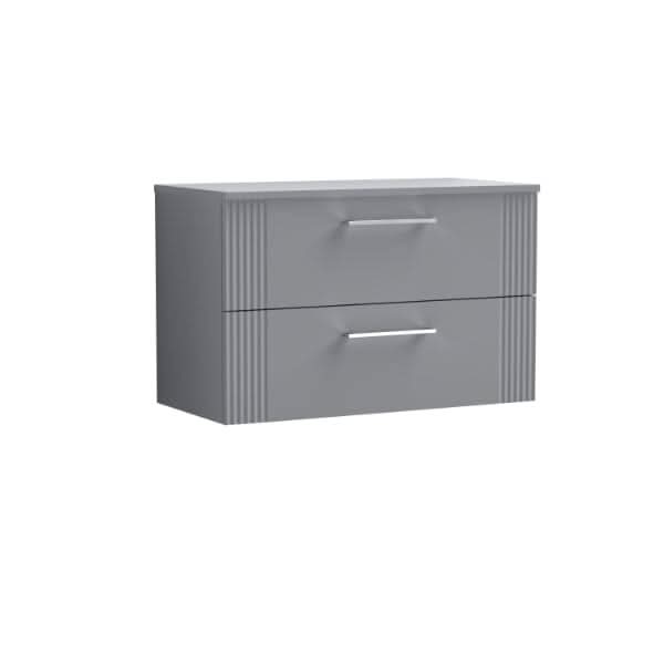 Nuie Deco 2 Drawer Wall Hung Vanity Unit With Worktop 800mm Wide