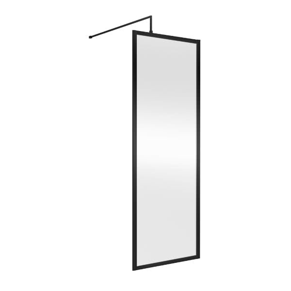 Nuie Full Outer Framed Wetroom Screen with Support Bar