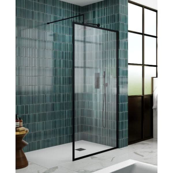 Nuie Full Outer Framed Wetroom Screen with Support Bar