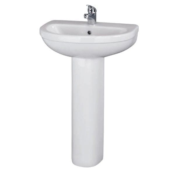 Nuie Ivo 550mm Basin With Full Pedestal - White