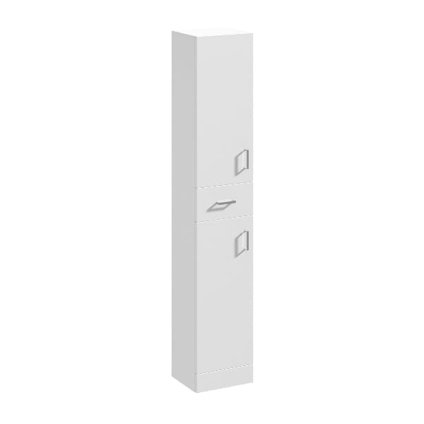 Nuie Mayford 2 Door And 1 Drawer Floorstanding Tall Storage Unit - Gloss White