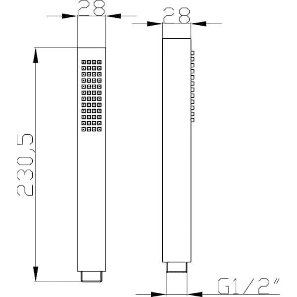 Nuie Minimalist Square Shower Handset