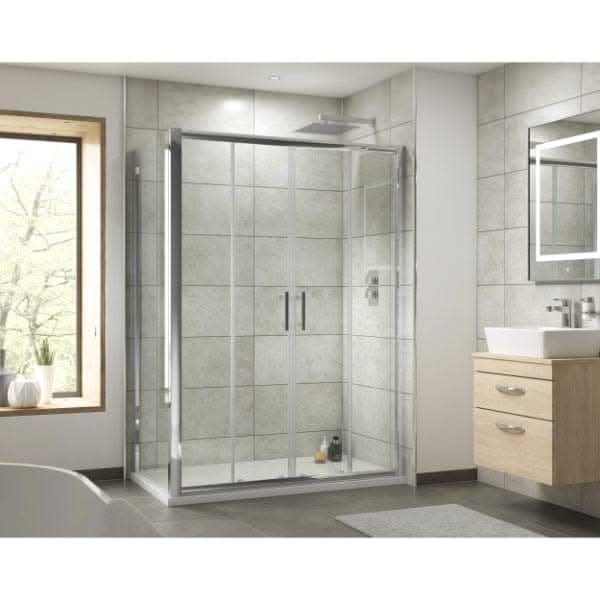 Nuie Pacific Double Sliding Shower Door - Chrome