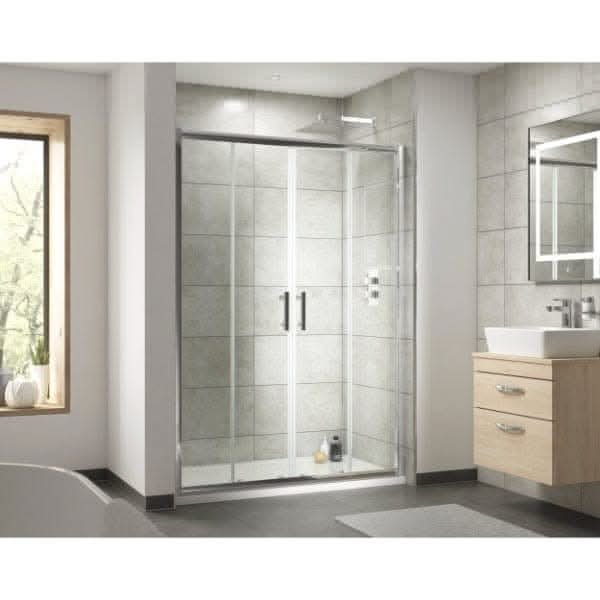 Nuie Pacific Double Sliding Shower Door - Chrome