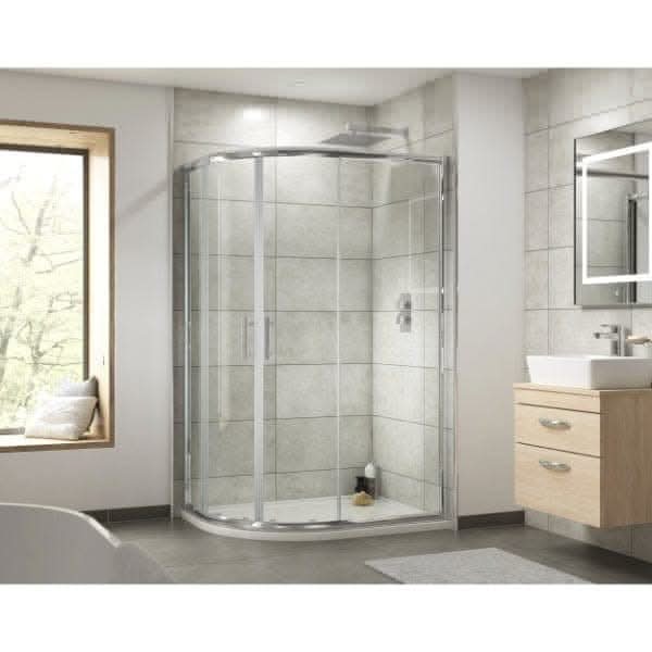 Nuie Pacific Offset Quadrant Shower Enclosure - Chrome