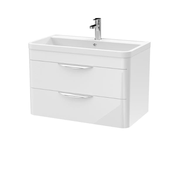 Nuie Parade 2 Drawer Wall Hung Vanity Unit With Ceramic Basin 800mm Wide